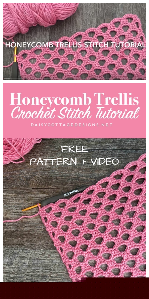 Honeycomb Trellis Stitch Free Crochet Pattern + Video