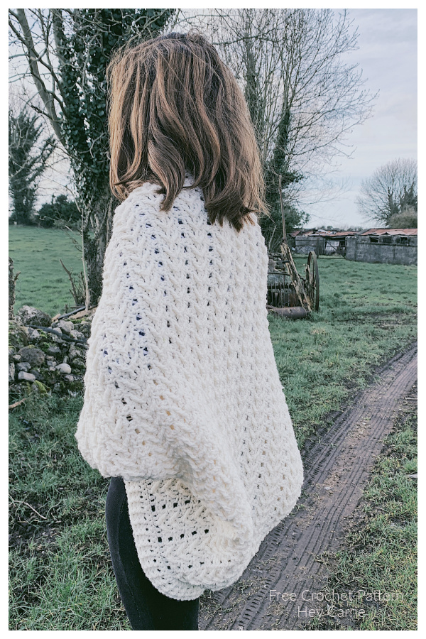 Cozy Cocoon Shrug Cardigan Free Crochet Pattern Video tutorial