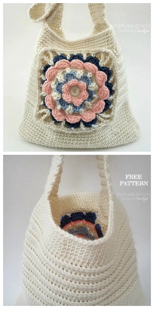 My Favorite Tote Flower Granny Bag Free Crochet Pattern