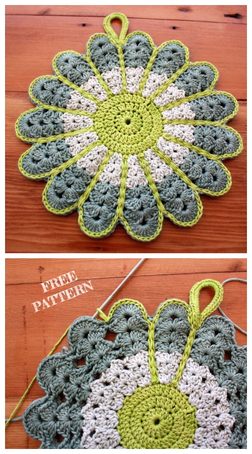 Crochet Flower Potholders Free Crochet Pattern