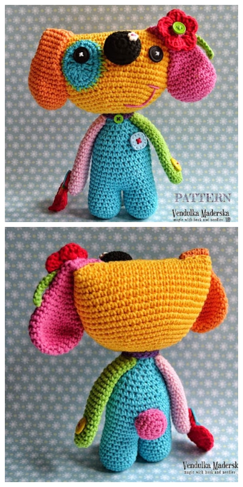 Crochet Rainbow Puppy Dog Amigurumi Patterns