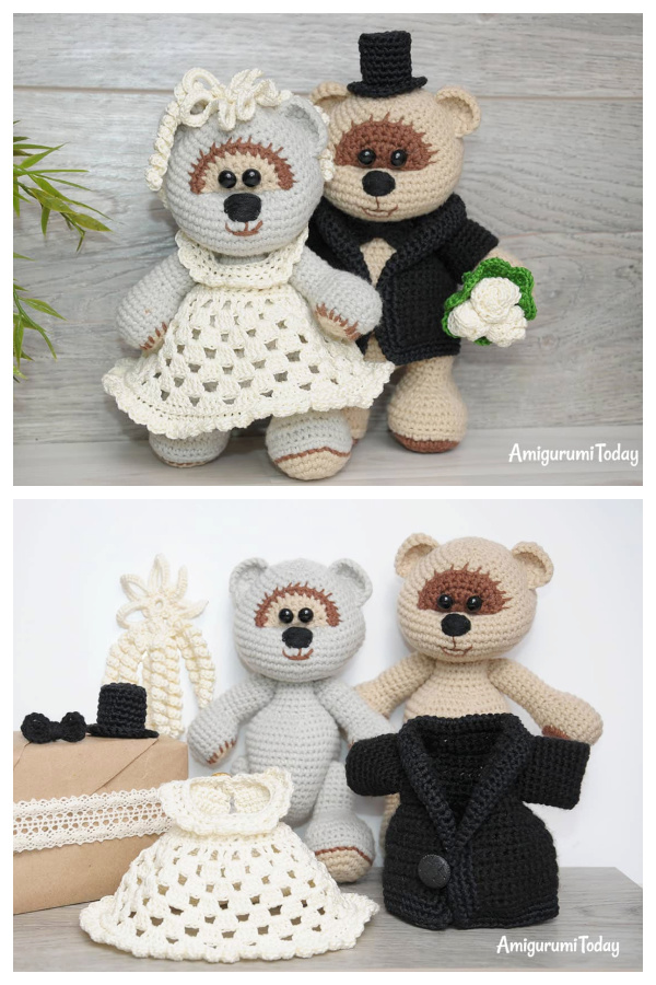 Crochet Wedding Bear Amigurumi Free Patterns