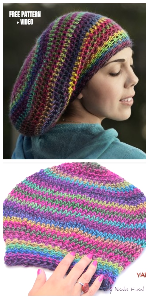 Fast Stretchy Slouchy Hat Free Crochet Pattern + Video