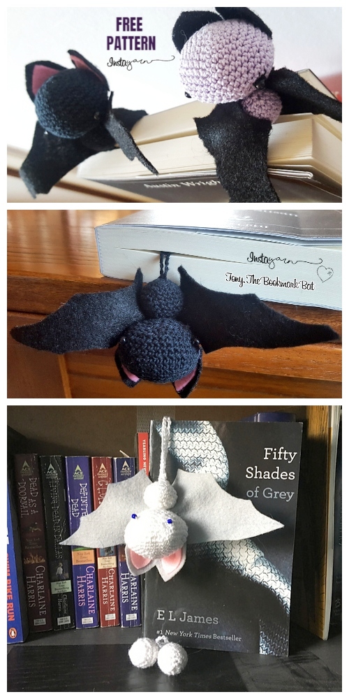 Crochet Bat Bookmark Amigurumi Free Pattern