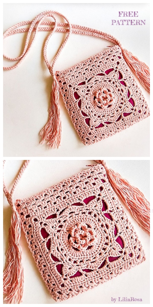 Crochet Jude Flower Square Bag Free Crochet Patterns