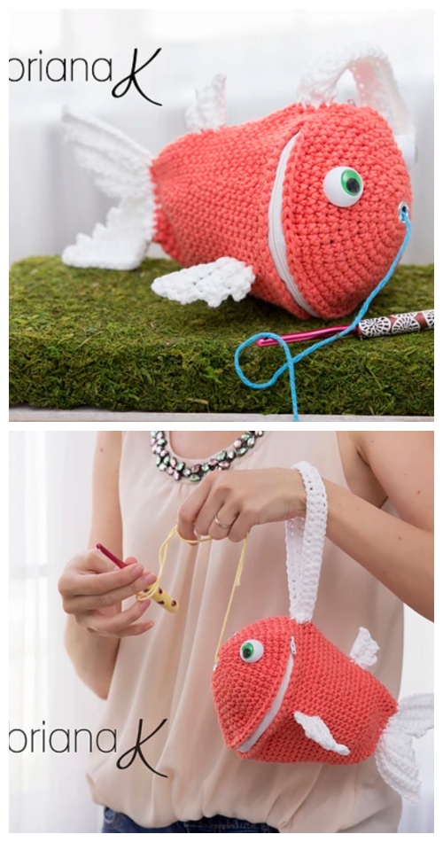 Crochet Fish Yarn Buddy Bag Crochet Pattern 