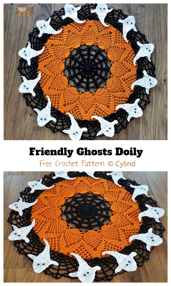 Halloween Friendly Ghost Doily Free Crochet Pattern