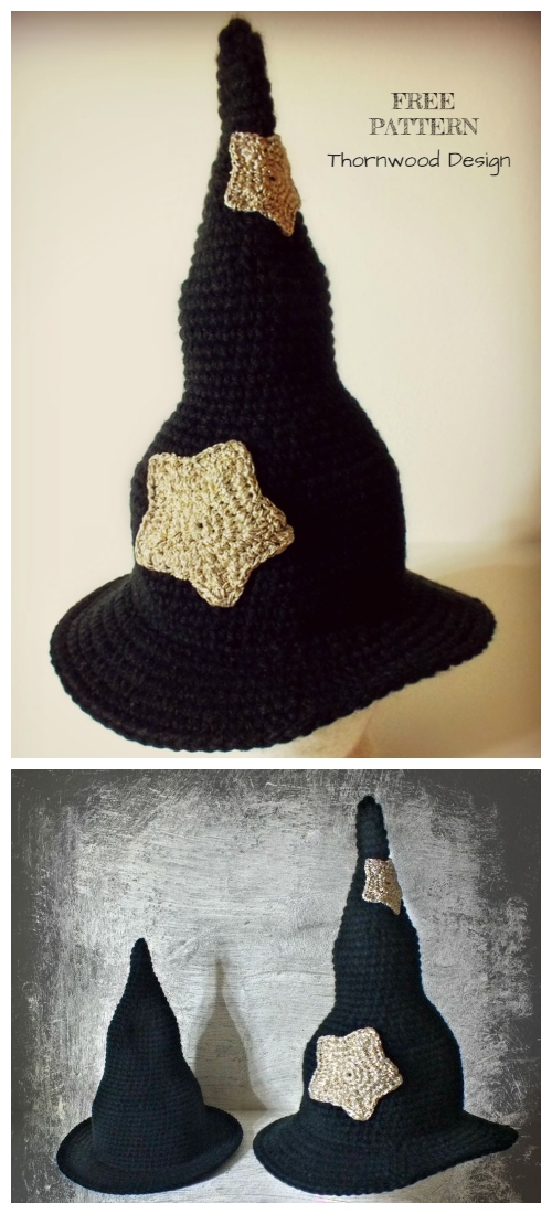 Halloween Witch Hat Free Crochet Patterns