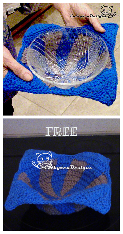 Bowl Cozy Microwave Oven Hot Potholder Free Crochet Patterns