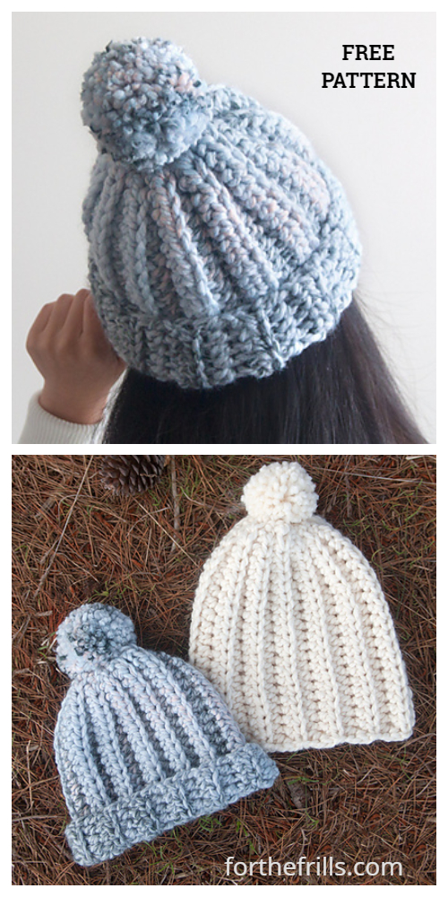 Beginner Easy 1-Hour Chunky Beanie Hat Free Crochet Pattern + Video