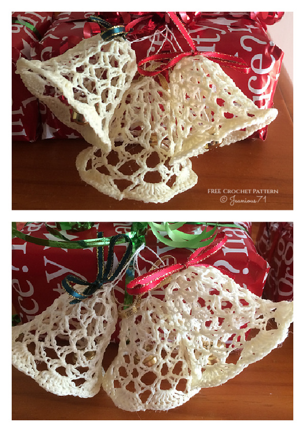 Christmas Bell Ornament Free Crochet Pattern