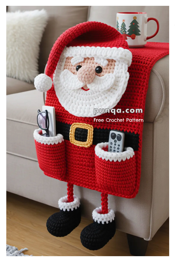 Remote Holder Armchair Caddy Organizer Free Crochet Pattern
