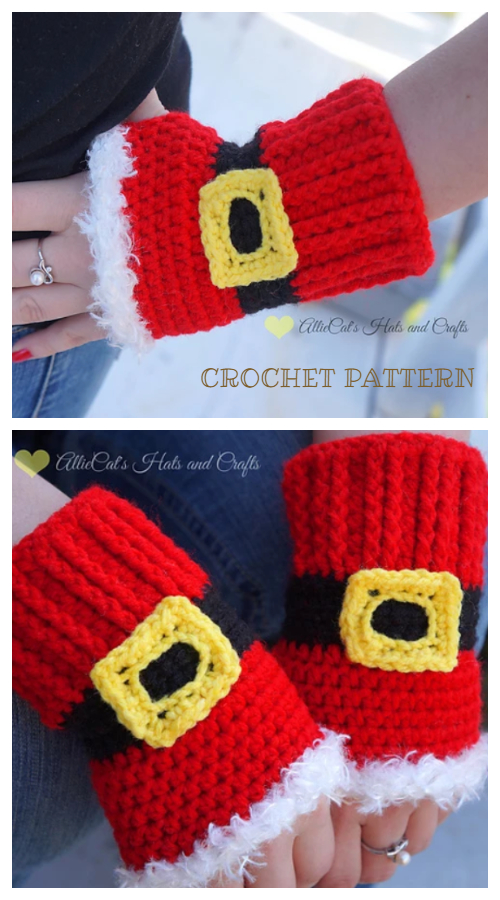 Christmas Holiday Cheer Mitts Crochet Patterns 