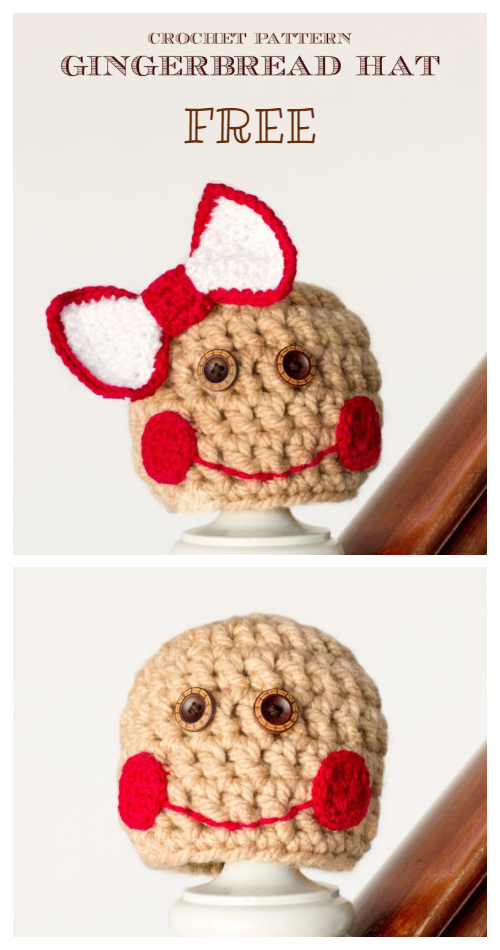 Baby Christmas Gingerbread Hat Free Crochet Patterns