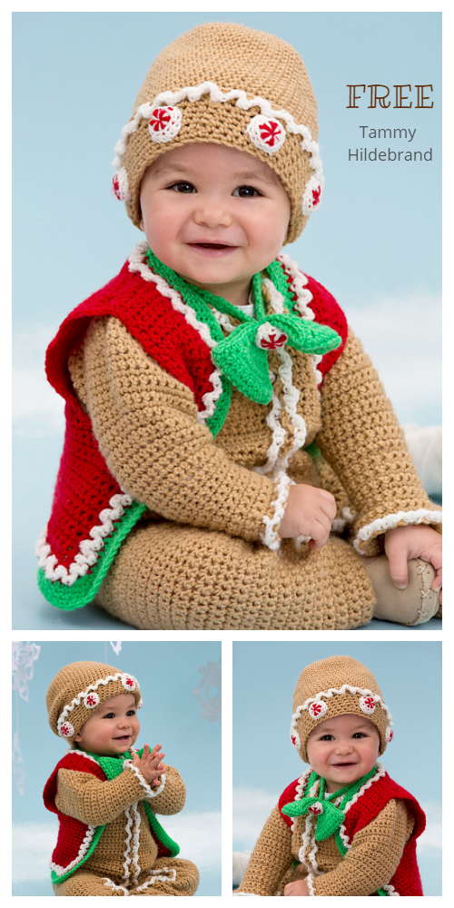 Christmas Gingerbread Baby Set Free Crochet Patterns