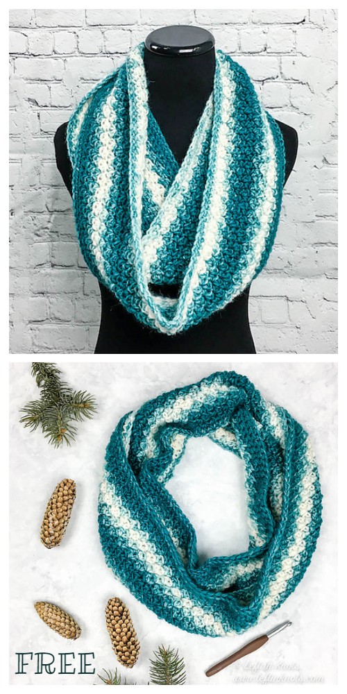 Winter Snowball Slouch Cowl, Hat & Mitten Set Free Crochet Patterns