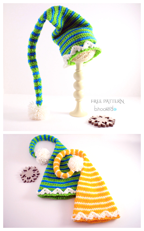 Christmas Elf Hat Free Crochet Patterns (All Sizes)