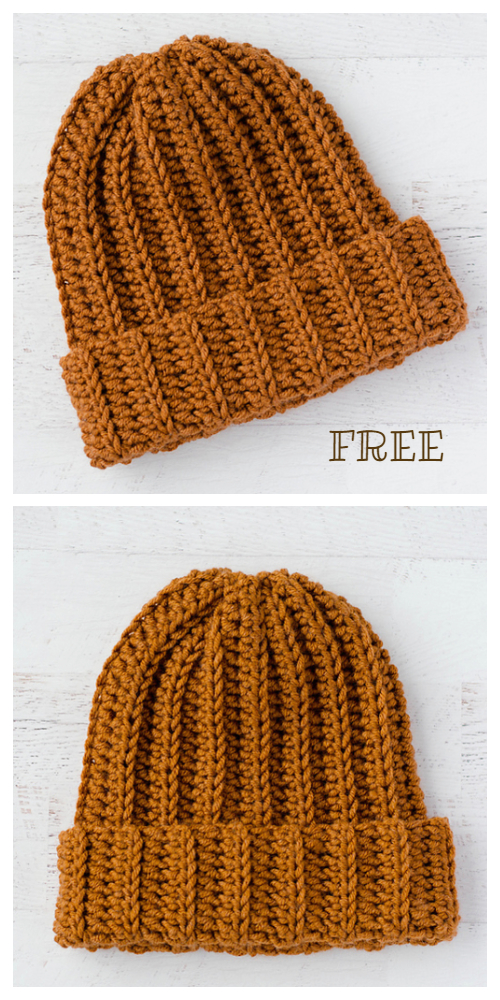 Ribbed Wonder Easy Hat Free Crochet Patterns