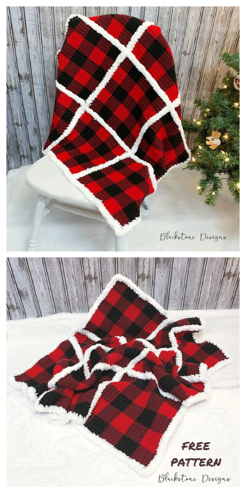 Buffalo Check Plaid Blanket Free Crochet Patterns