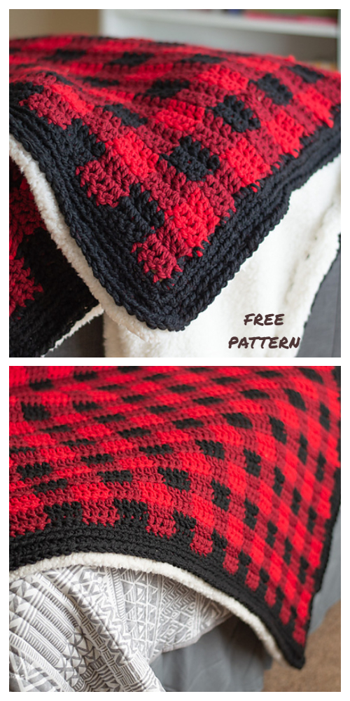 Buffalo Plaid Baby Blanket Free Crochet Patterns