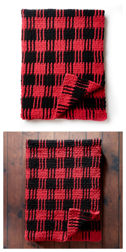 Buffalo Plaid Blanket Free Crochet Patterns