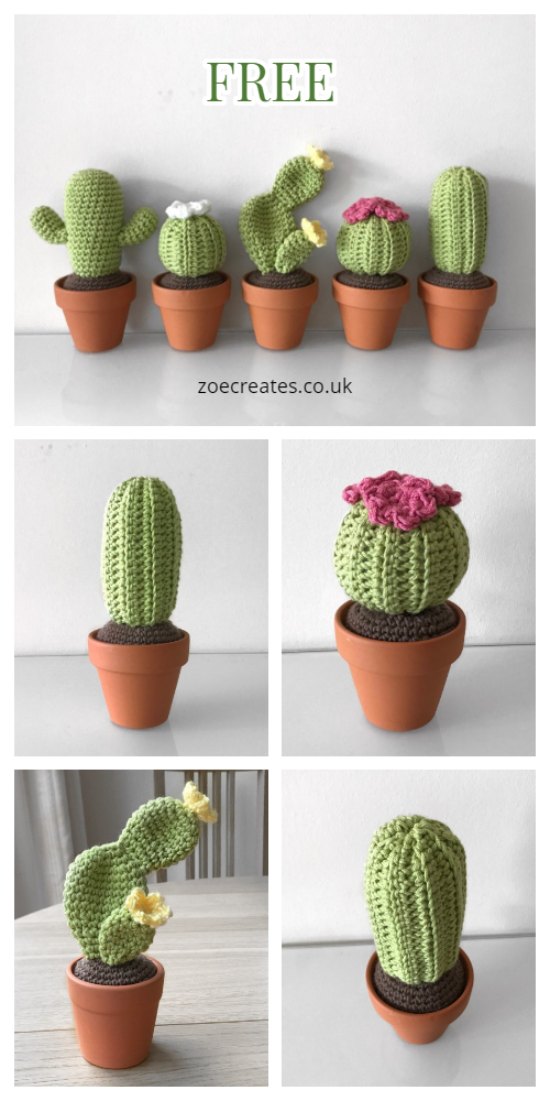 5 Fun Amigurumi Cactus Free Crochet Patterns