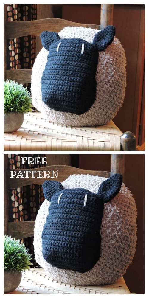 Lamb Sheep Pillow Free Crochet Patterns