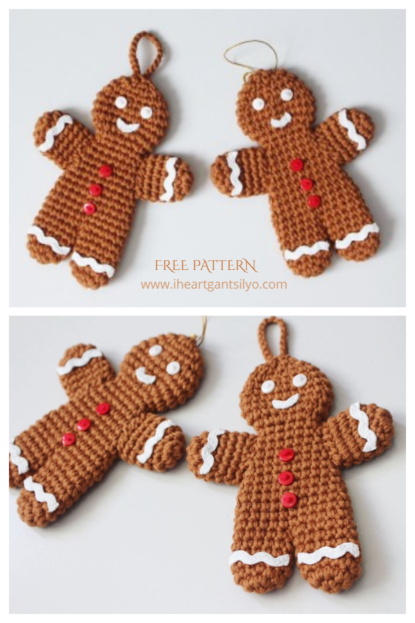 Gingerbread Man Ornament Free Crochet Patterns