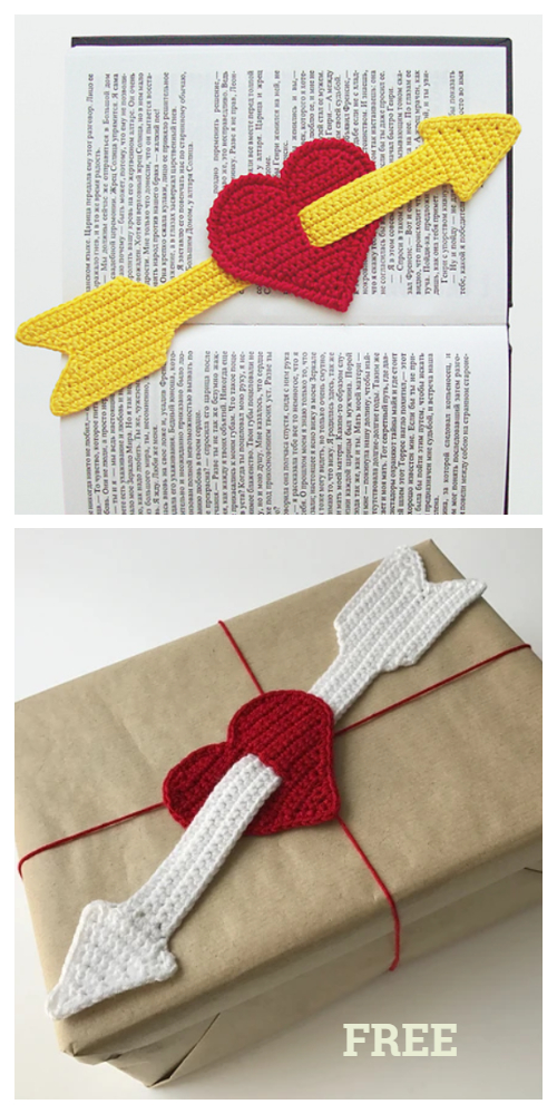 Cupid Heart Love Bookmark Free Crochet Patterns