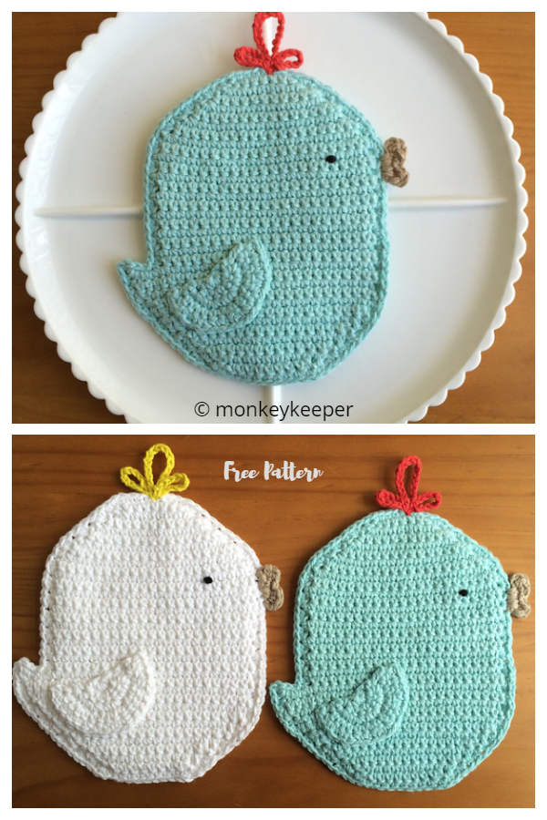 Chickadee Potholder  Free Crochet Patterns