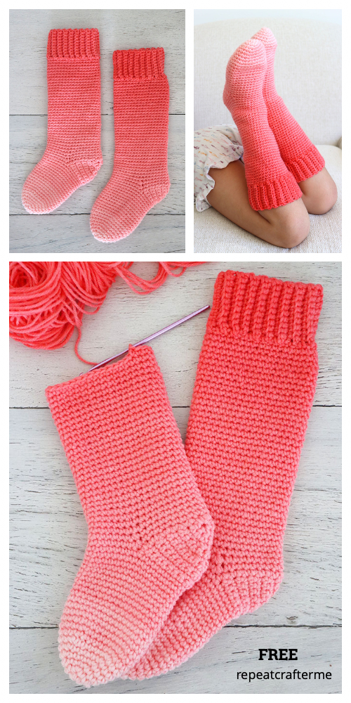 Super Saver Kids Slipper Socks Free Crochet Pattern