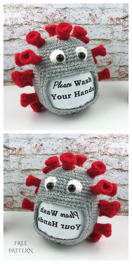 Crochet Coronavirus Sign Holder Amigurumi Free Patterns 