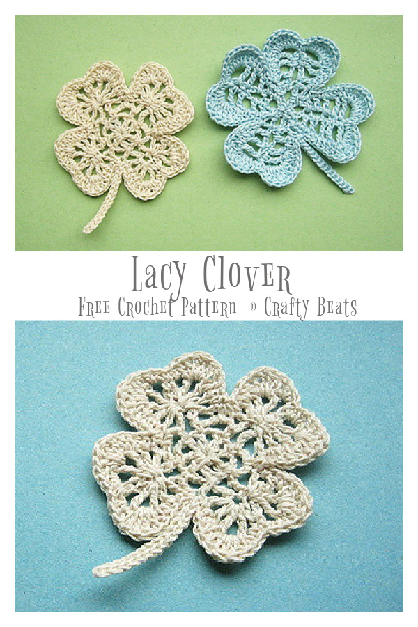 Lacy Clover Shamrock Coaster Free Crochet Patterns