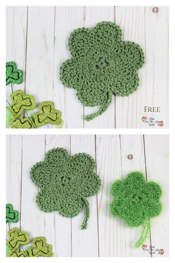 Spring Shamrock Dishcloth Free Crochet Patterns 