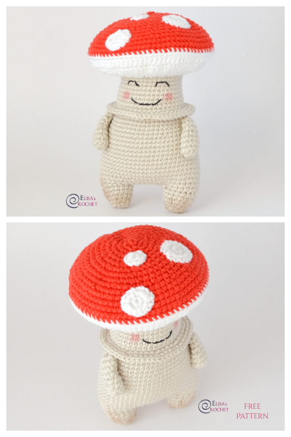 Crochet Victor the Mushroom Doll Amigurumi Free Pattern 