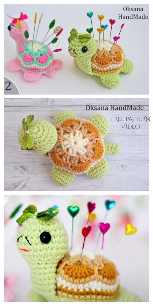 Crochet African Flower Turtle Amigurumi Free Pattern + Video