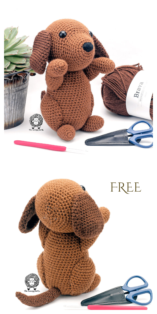 Crochet Hound Dog Amigurumi Free Pattern