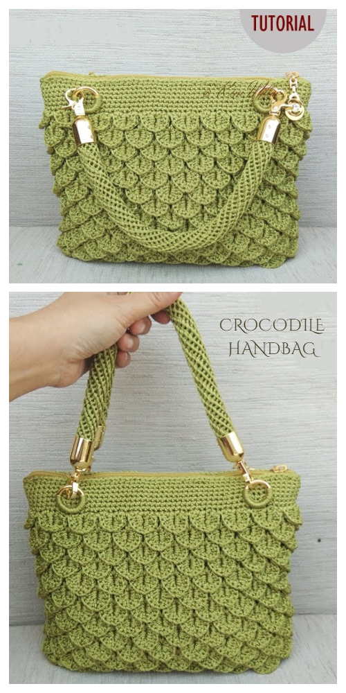 Crocodile Stitch Handbag Free Crochet Pattern + Video