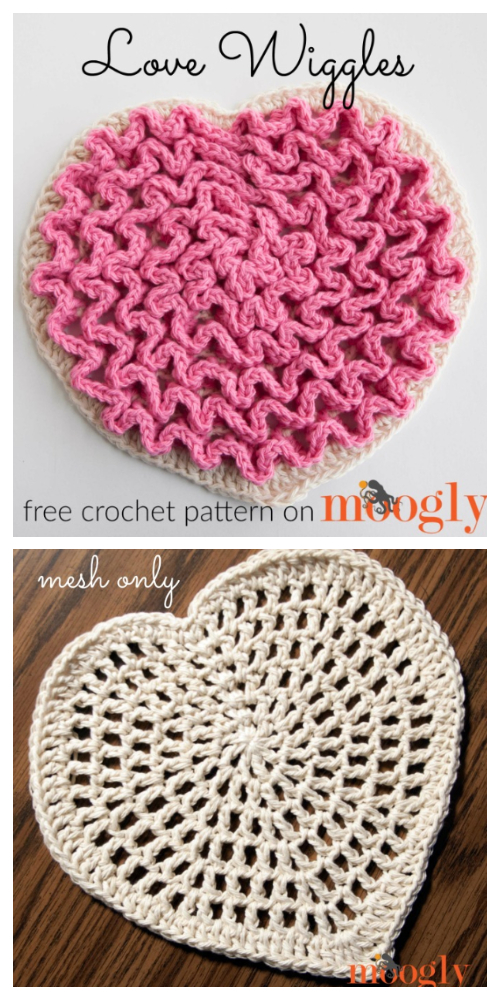 Love Heart Wiggly Pad Free Crochet Patterns 