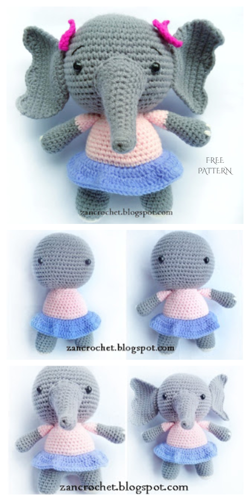 Crochet Elephant Amigurumi Free Patterns