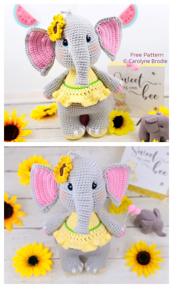 Crochet Sunny the Elephant Amigurumi Free Patterns