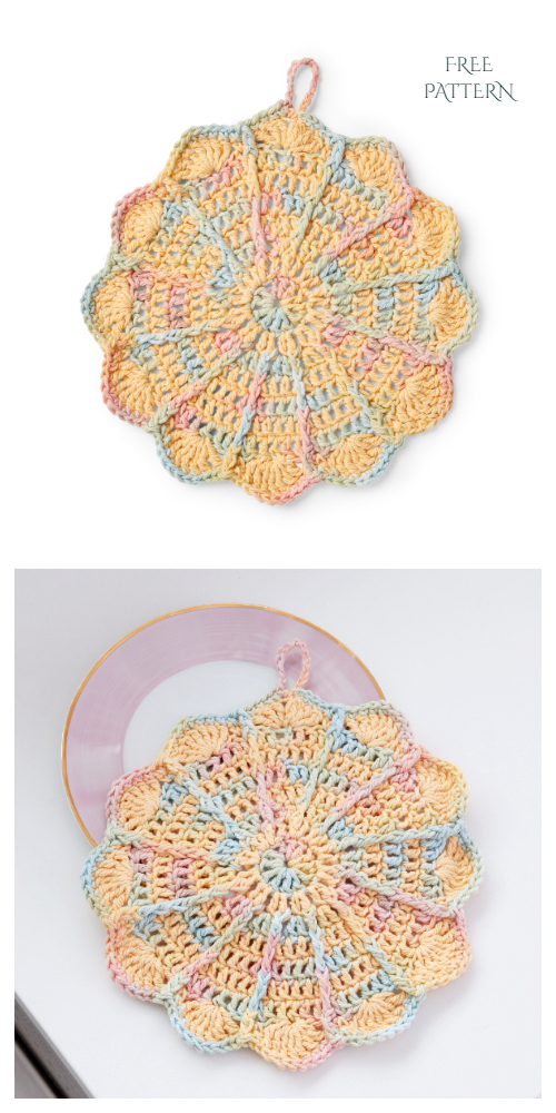Pinwheel Kitchen Pad Potholder Free Crochet Patterns