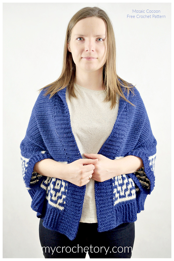 Mosaic Cocoon Cardigan Free Crochet Patterns 