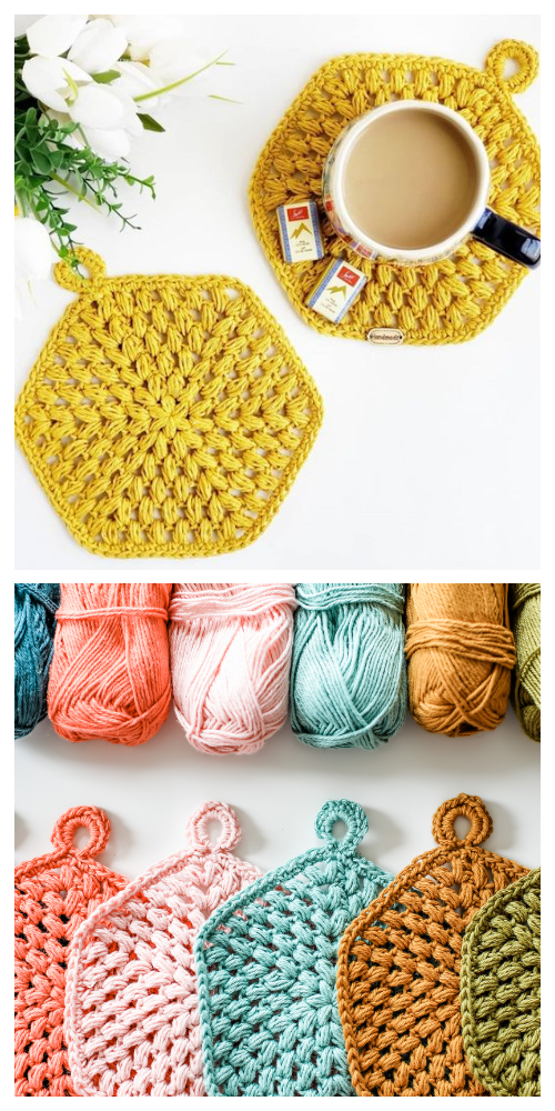 Puff Coaster Free Crochet Patterns + Video