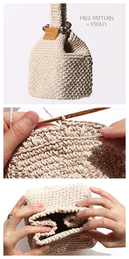 Solid Square bag Free Crochet Pattern + Video