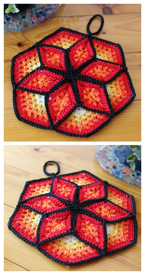 Lucky Star Pot Holder Crochet Patterns