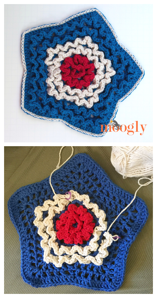 Star Spangled Hot Pad Free Crochet Pattern