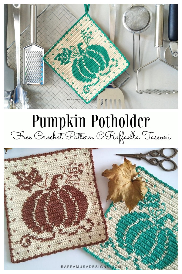 Pumpkin Potholder Free Crochet Patterns