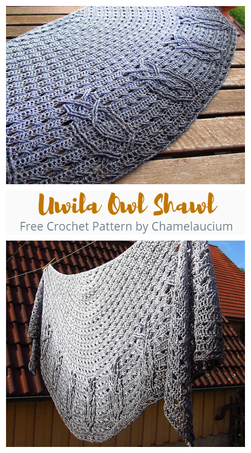 Uwila Owl Shawl Free Crochet Pattern