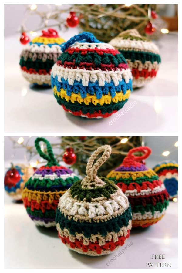 Soft Christmas Baubles Ornament Free Crochet Patterns